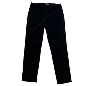 Vince Small S Velvet Pants in Black Slim Straight Pull On Split Hem Ankle